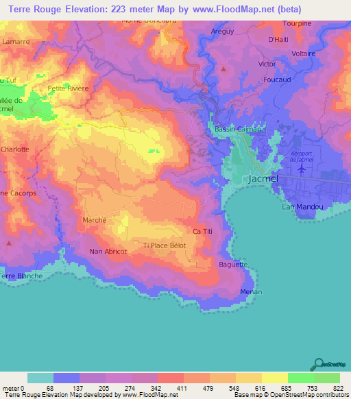 Terre Rouge,Haiti Elevation Map