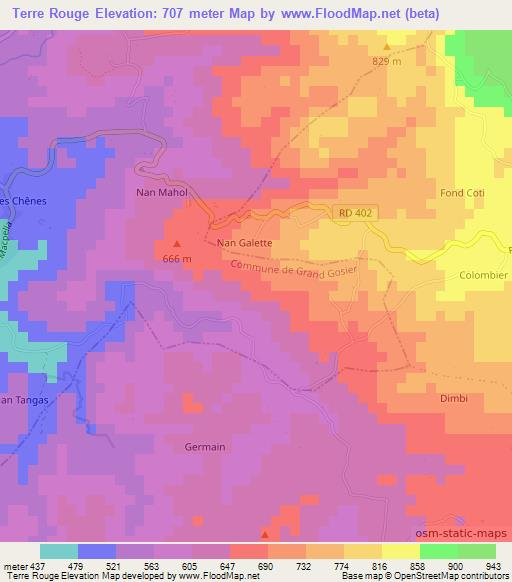 Terre Rouge,Haiti Elevation Map