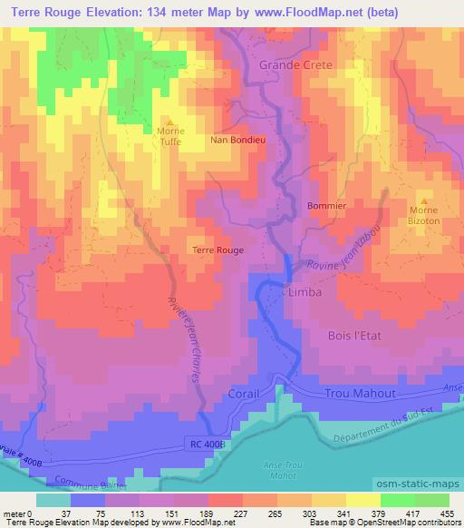 Terre Rouge,Haiti Elevation Map