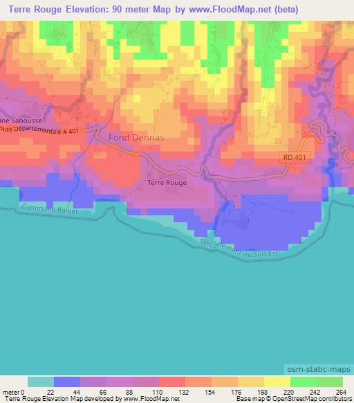 Terre Rouge,Haiti Elevation Map