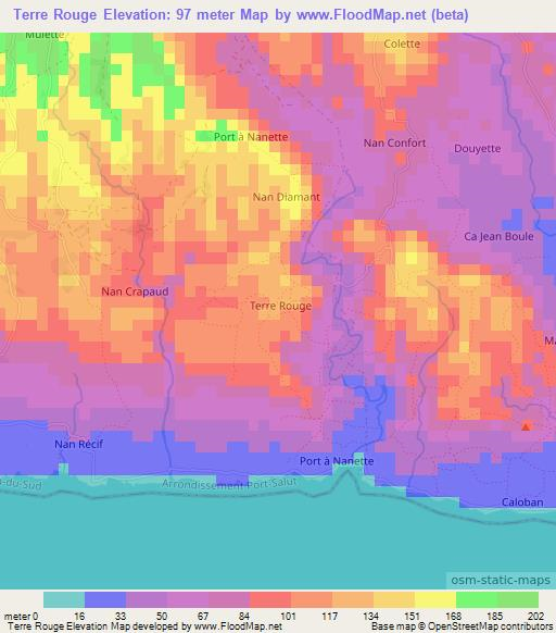 Terre Rouge,Haiti Elevation Map