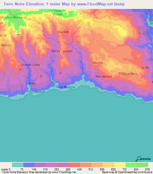 Terre Noire,Haiti Elevation Map