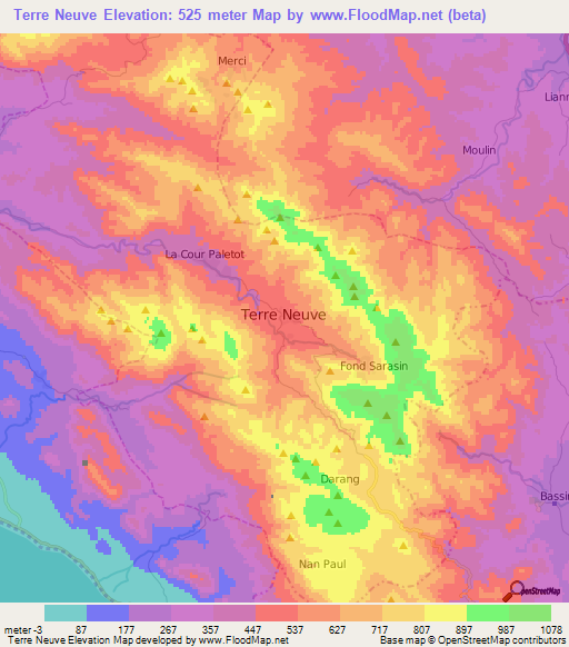 Terre Neuve,Haiti Elevation Map