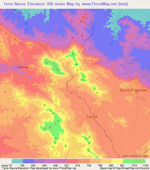 Terre Neuve,Haiti Elevation Map