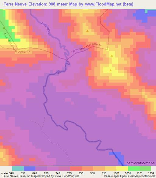 Terre Neuve,Haiti Elevation Map