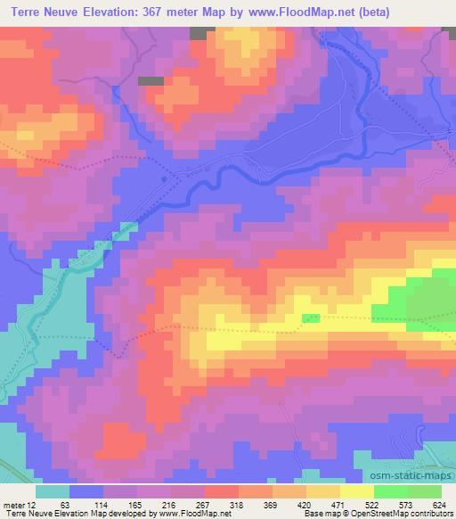 Terre Neuve,Haiti Elevation Map