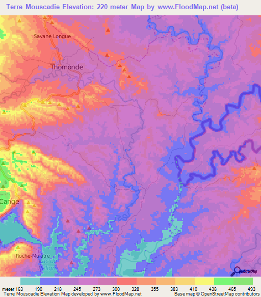 Terre Mouscadie,Haiti Elevation Map