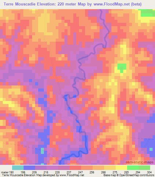 Terre Mouscadie,Haiti Elevation Map