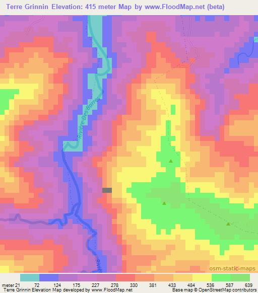 Terre Grinnin,Haiti Elevation Map