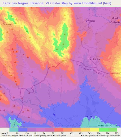 Terre des Negres,Haiti Elevation Map