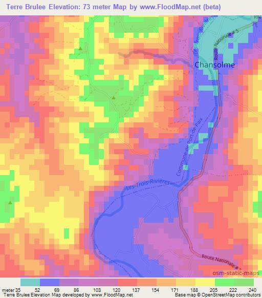 Terre Brulee,Haiti Elevation Map