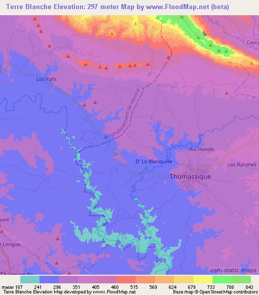 Terre Blanche,Haiti Elevation Map