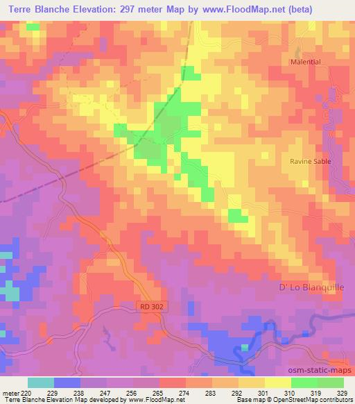 Terre Blanche,Haiti Elevation Map