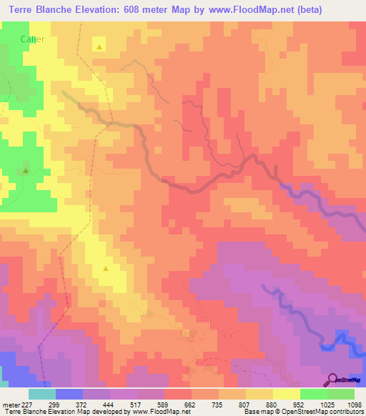 Terre Blanche,Haiti Elevation Map