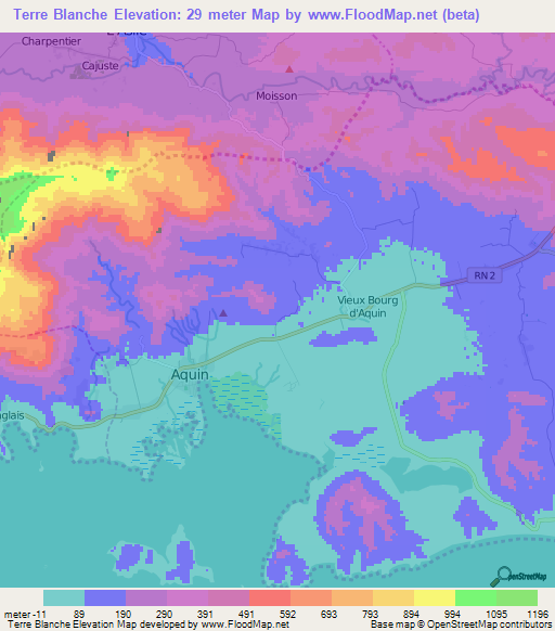 Terre Blanche,Haiti Elevation Map