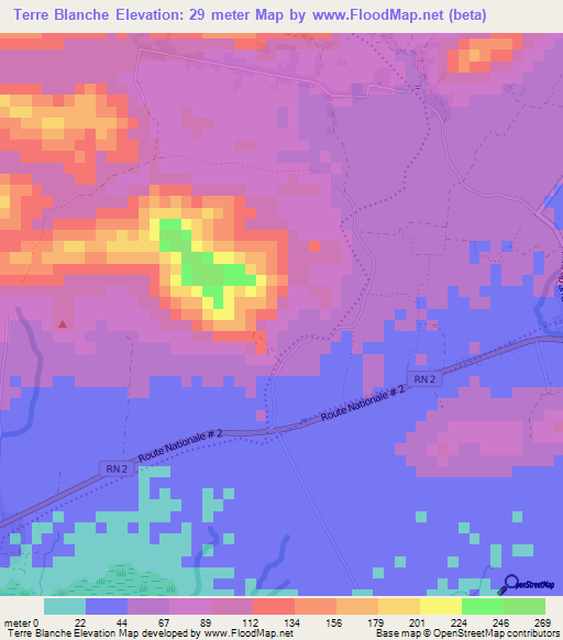 Terre Blanche,Haiti Elevation Map