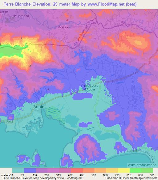 Terre Blanche,Haiti Elevation Map