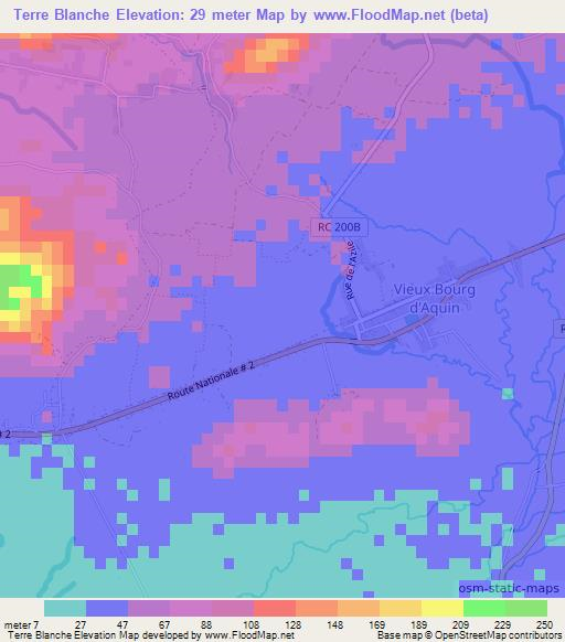 Terre Blanche,Haiti Elevation Map