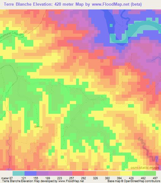 Terre Blanche,Haiti Elevation Map