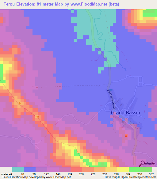 Terou,Haiti Elevation Map