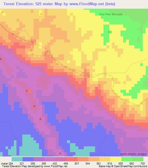 Teresi,Haiti Elevation Map