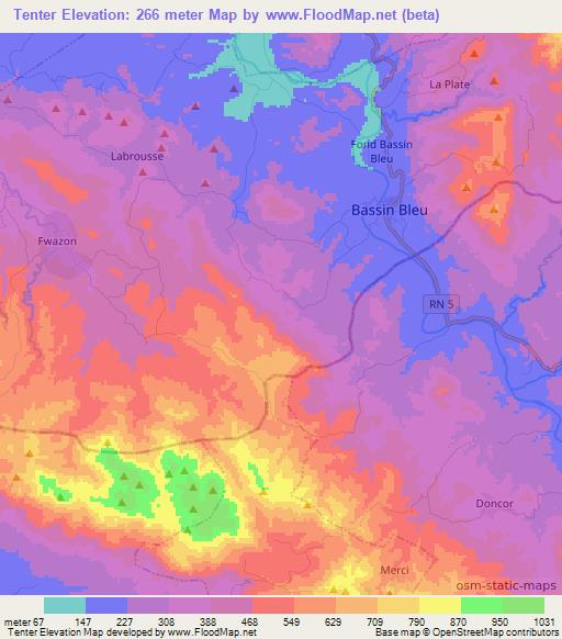 Tenter,Haiti Elevation Map