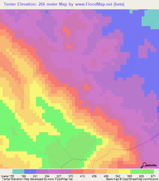 Tenter,Haiti Elevation Map