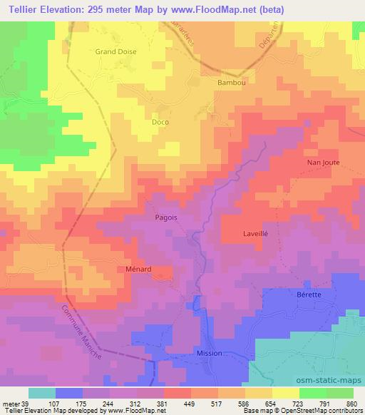 Tellier,Haiti Elevation Map