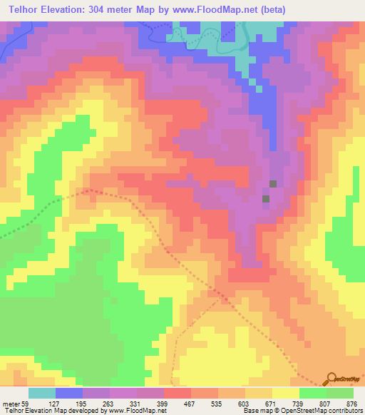 Telhor,Haiti Elevation Map