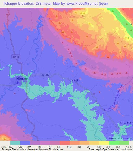 Tchaque,Haiti Elevation Map