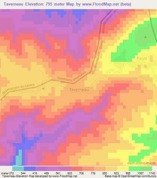 Taverneau,Haiti Elevation Map