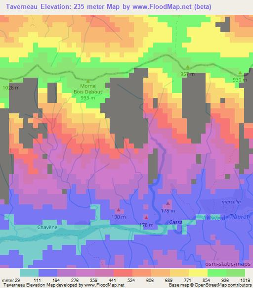 Taverneau,Haiti Elevation Map