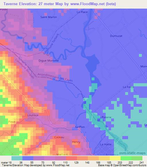 Taverne,Haiti Elevation Map