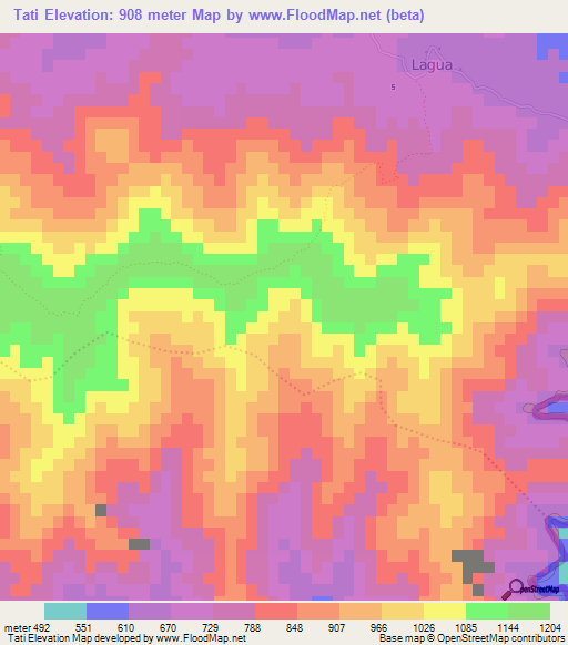 Tati,Haiti Elevation Map