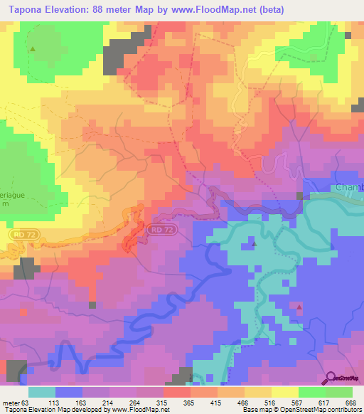 Tapona,Haiti Elevation Map