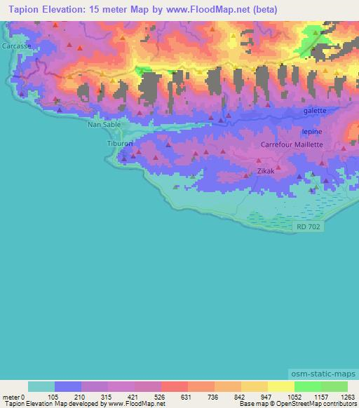 Tapion,Haiti Elevation Map