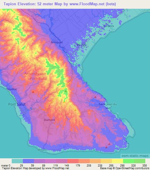 Tapion,Haiti Elevation Map