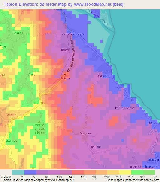 Tapion,Haiti Elevation Map