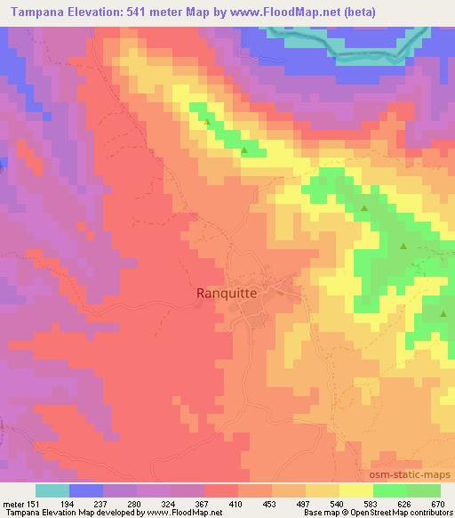 Tampana,Haiti Elevation Map