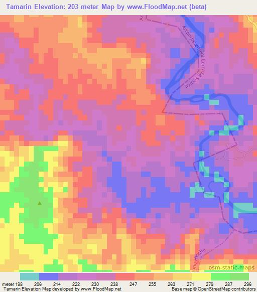 Tamarin,Haiti Elevation Map