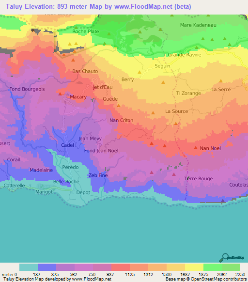 Taluy,Haiti Elevation Map