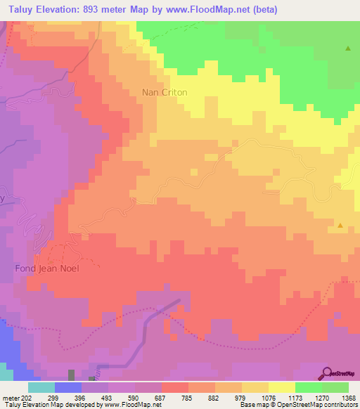 Taluy,Haiti Elevation Map