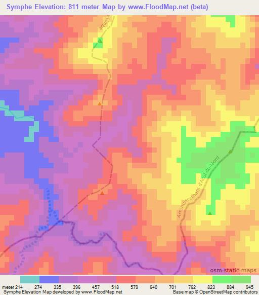 Symphe,Haiti Elevation Map