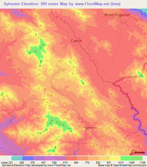 Sylvestre,Haiti Elevation Map