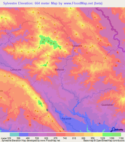 Sylvestre,Haiti Elevation Map