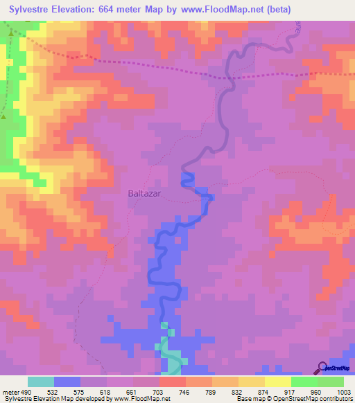 Sylvestre,Haiti Elevation Map