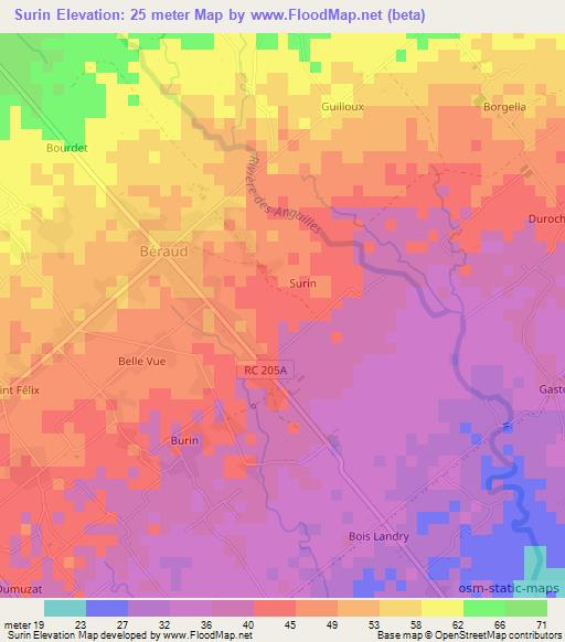 Surin,Haiti Elevation Map