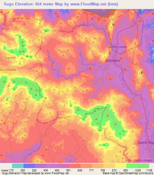 Sugu,Haiti Elevation Map