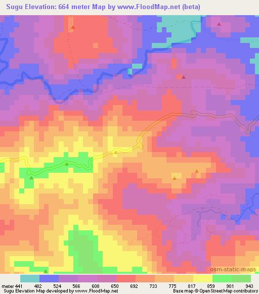 Sugu,Haiti Elevation Map