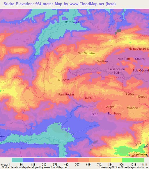 Sudre,Haiti Elevation Map